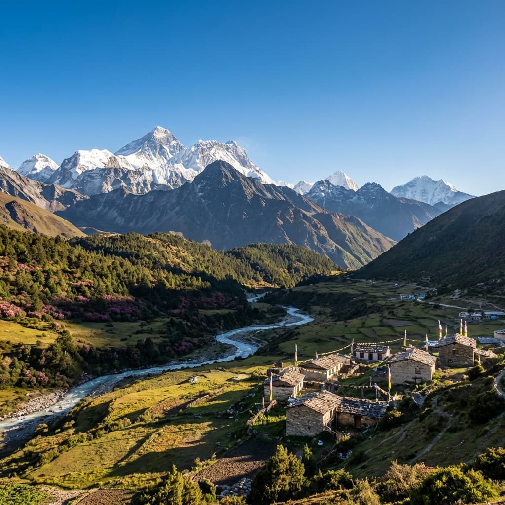 Beautiful Himalayan mountain landscape